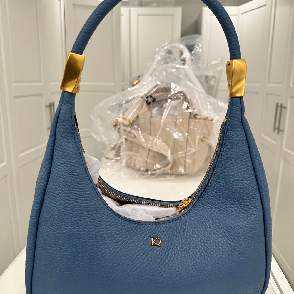 Donna Karan Quogue Blue Leather Hobo Bag - Picture 3 of 3
